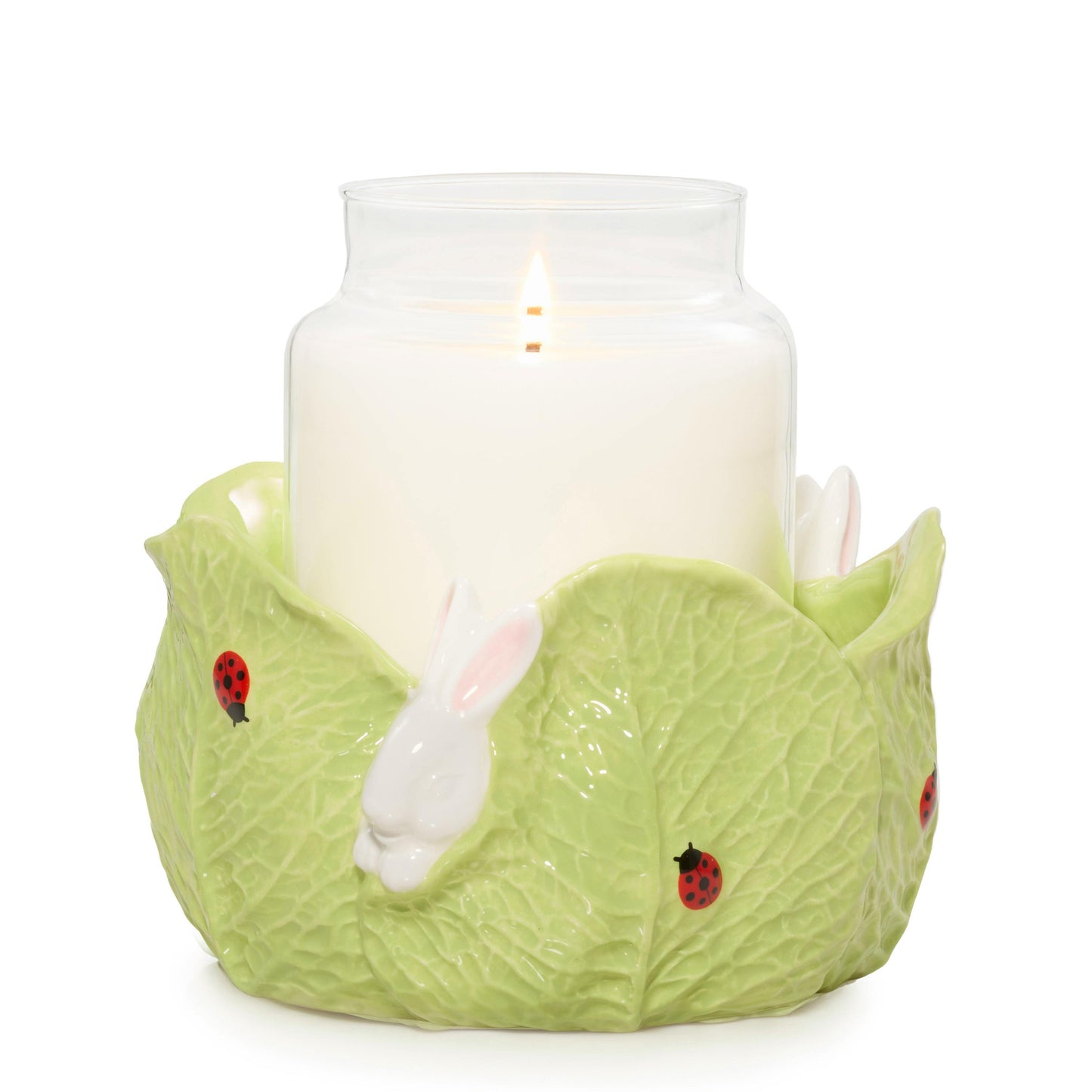 Ceramic Easter Bunny Jar Candle Holder 3Q0J